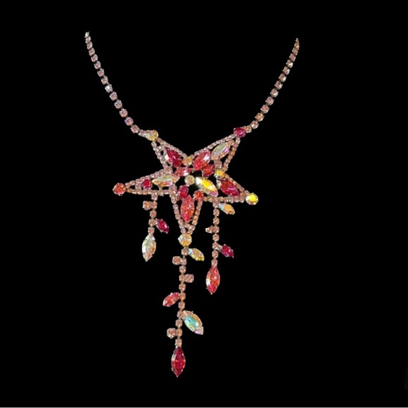 🔸NICKY BUTLER Limited Edition Multi Crystal Shooting Star Statement Necklace - Picture 4 of 12